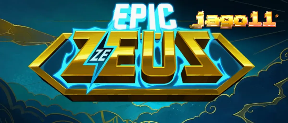 Tampilan visual slot Epic Ze Zeus dengan tema mitologi Yunani dan petir